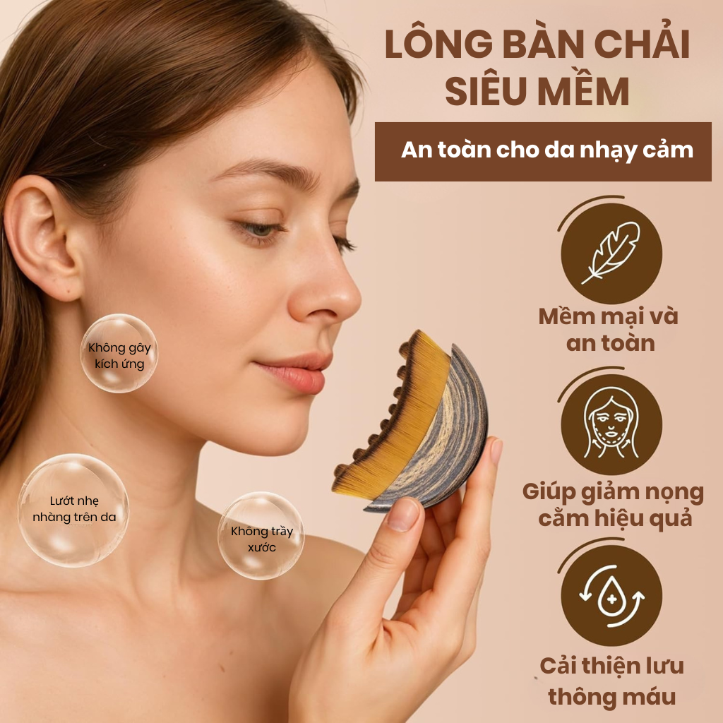 Cọ tạo đường nét & massage bạch huyết Aeki cho khuôn mặt