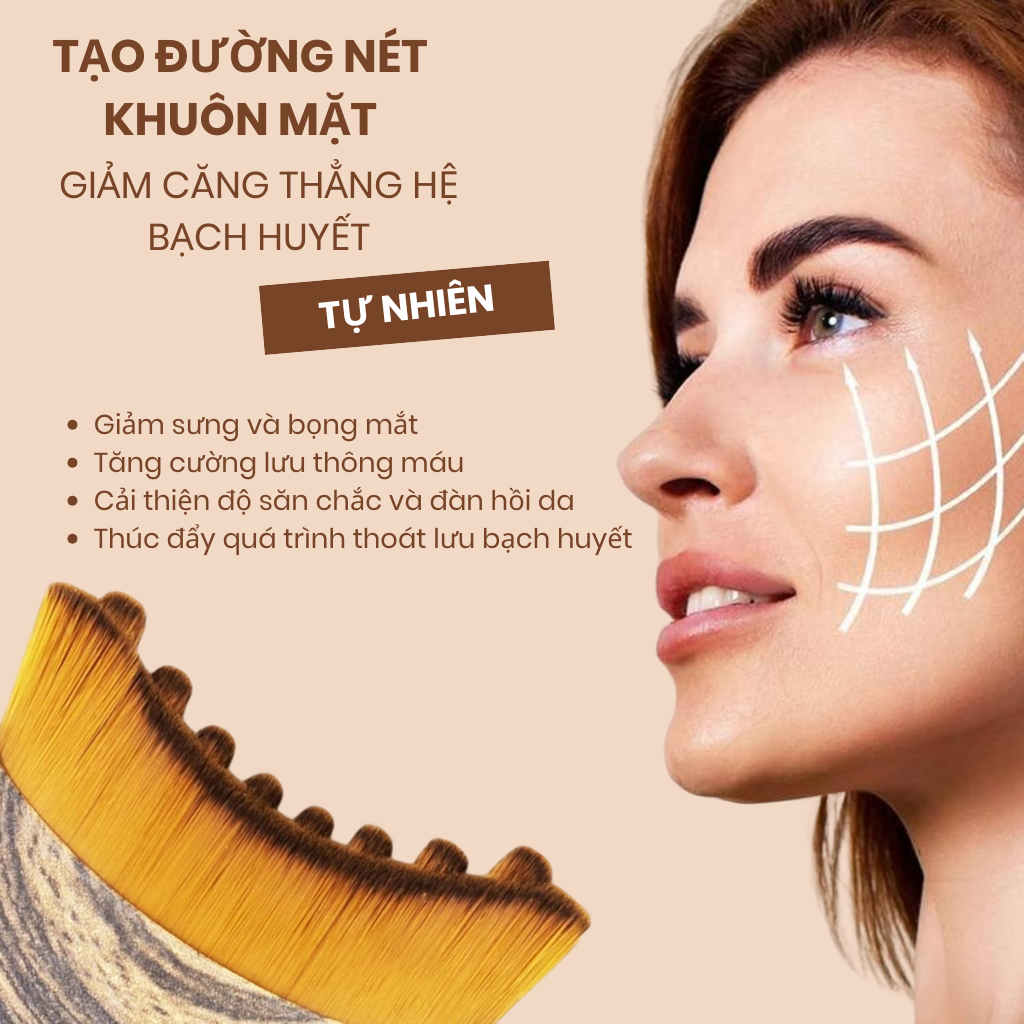 Cọ tạo đường nét & massage bạch huyết Aeki cho khuôn mặt